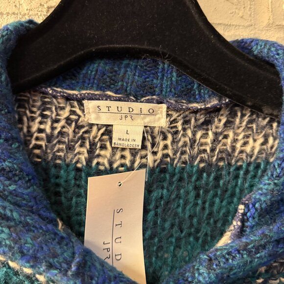 Studio JPR Striped Knit Hooded Cardigan NWT - Picture 7 of 11
